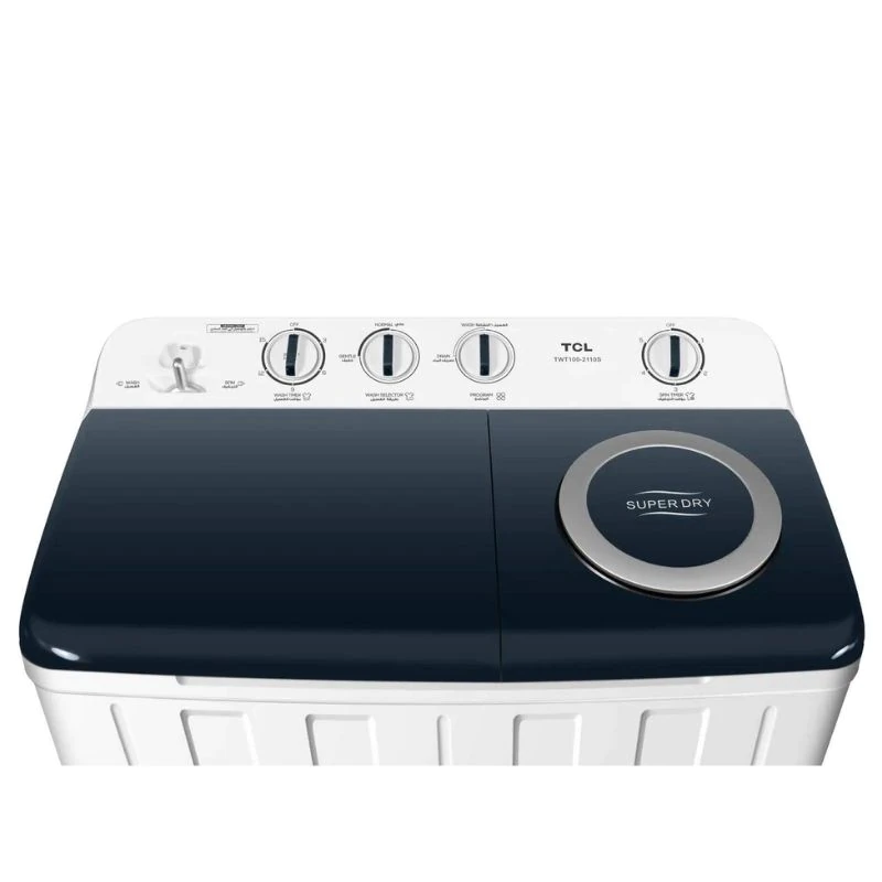 غسالة حوضين تي سي ال 10 كيلو أبيض